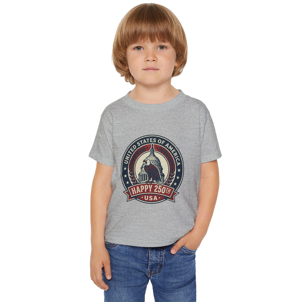 Toddler T-Shirt — "Happy 250th USA" Vintage Capitol Emblem