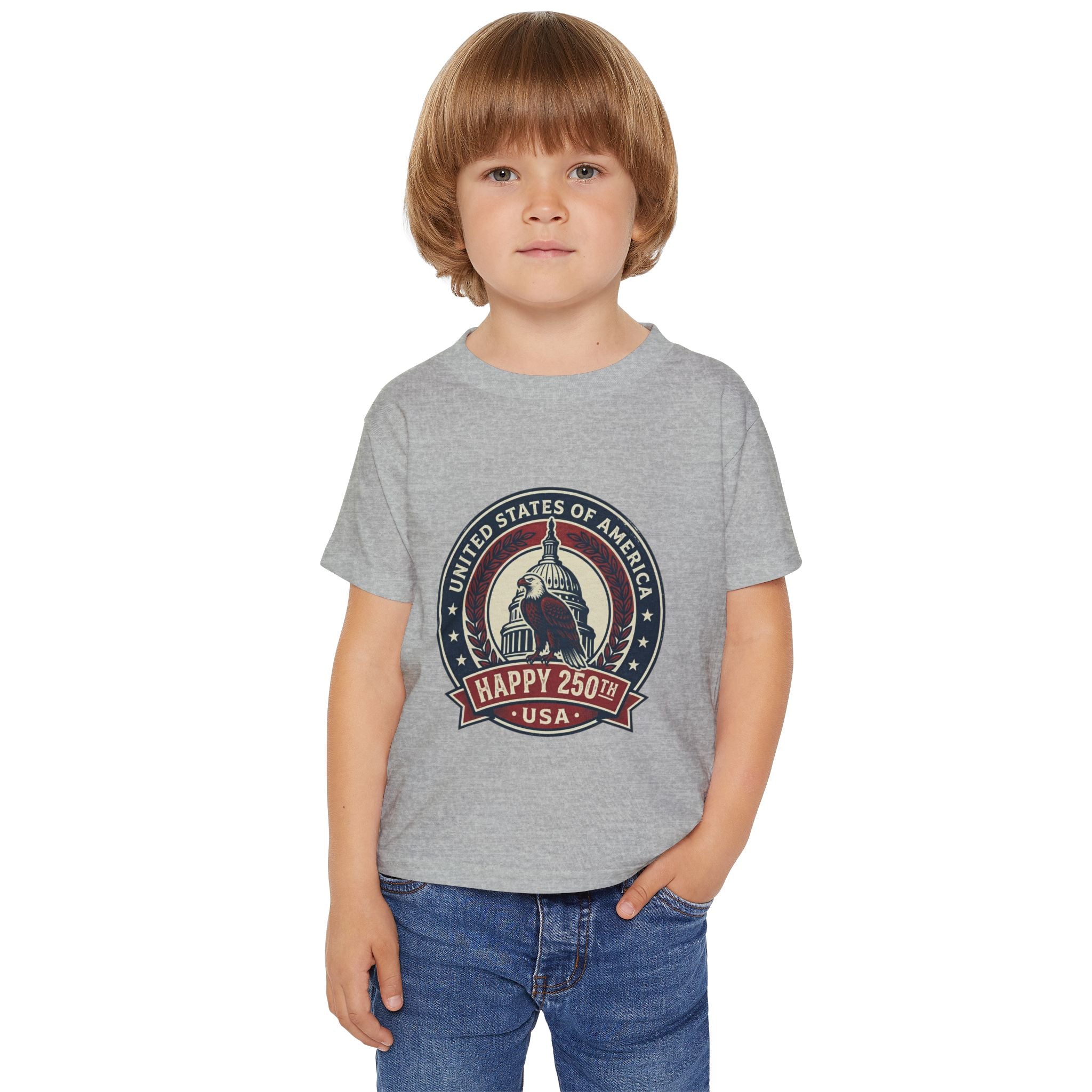 Toddler T-Shirt — "Happy 250th USA" Vintage Capitol Emblem