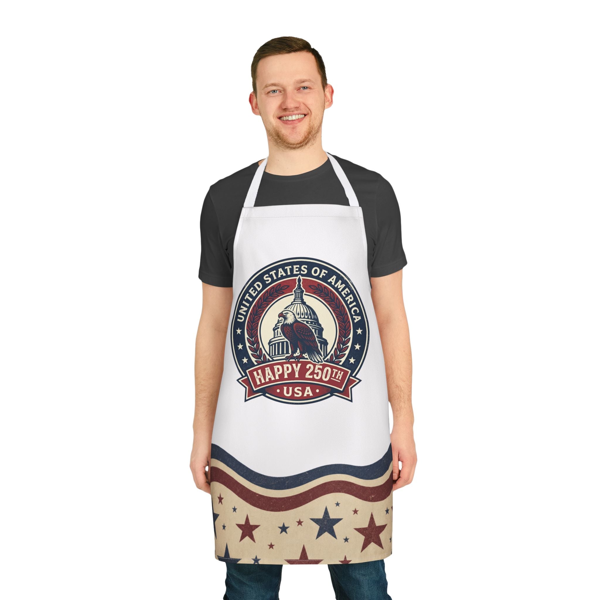 Patriotic USA 250th Anniversary Apron — Stars & Stripes Cooking Apron