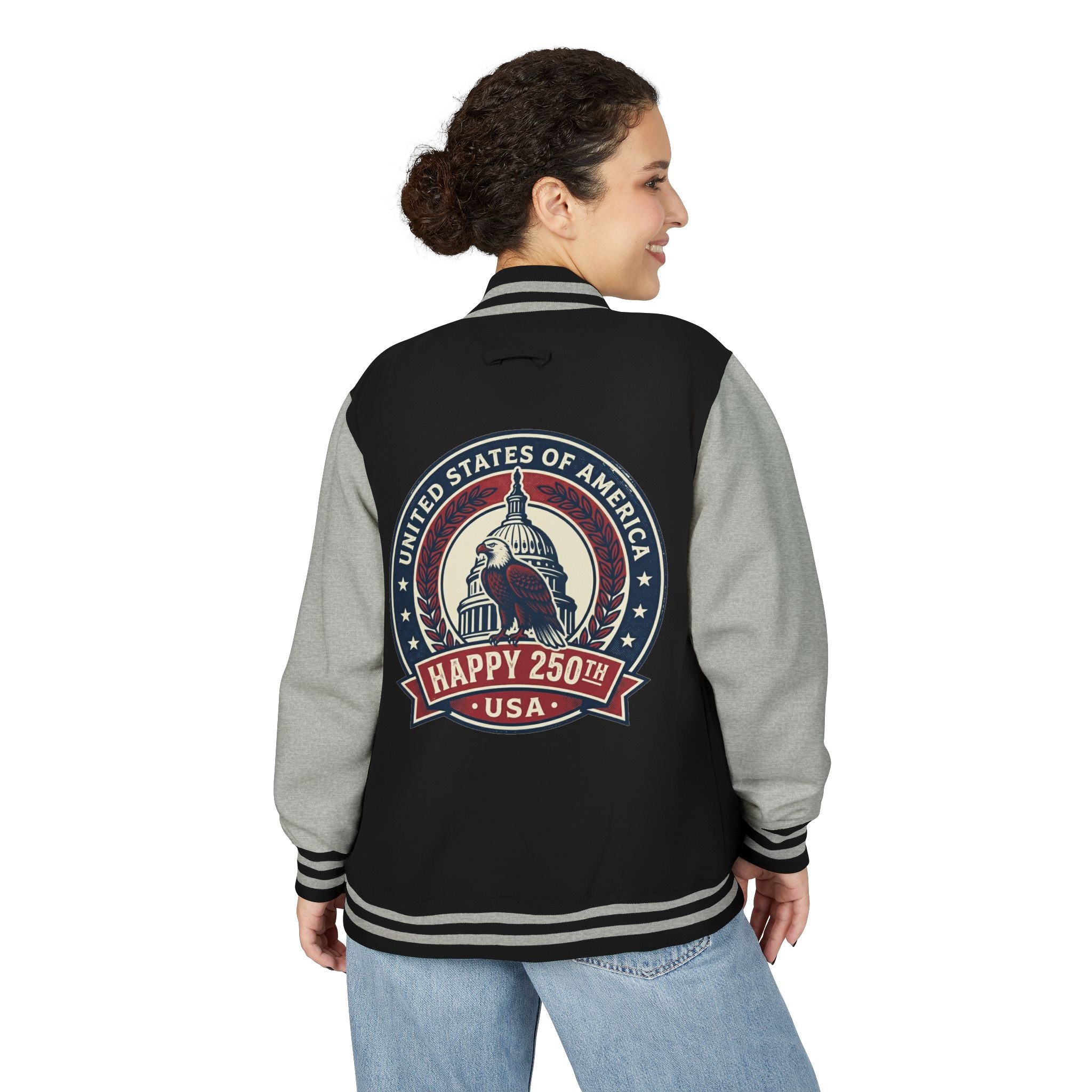 Letterman Jacket — USA Happy 250th Vintage Capitol Design