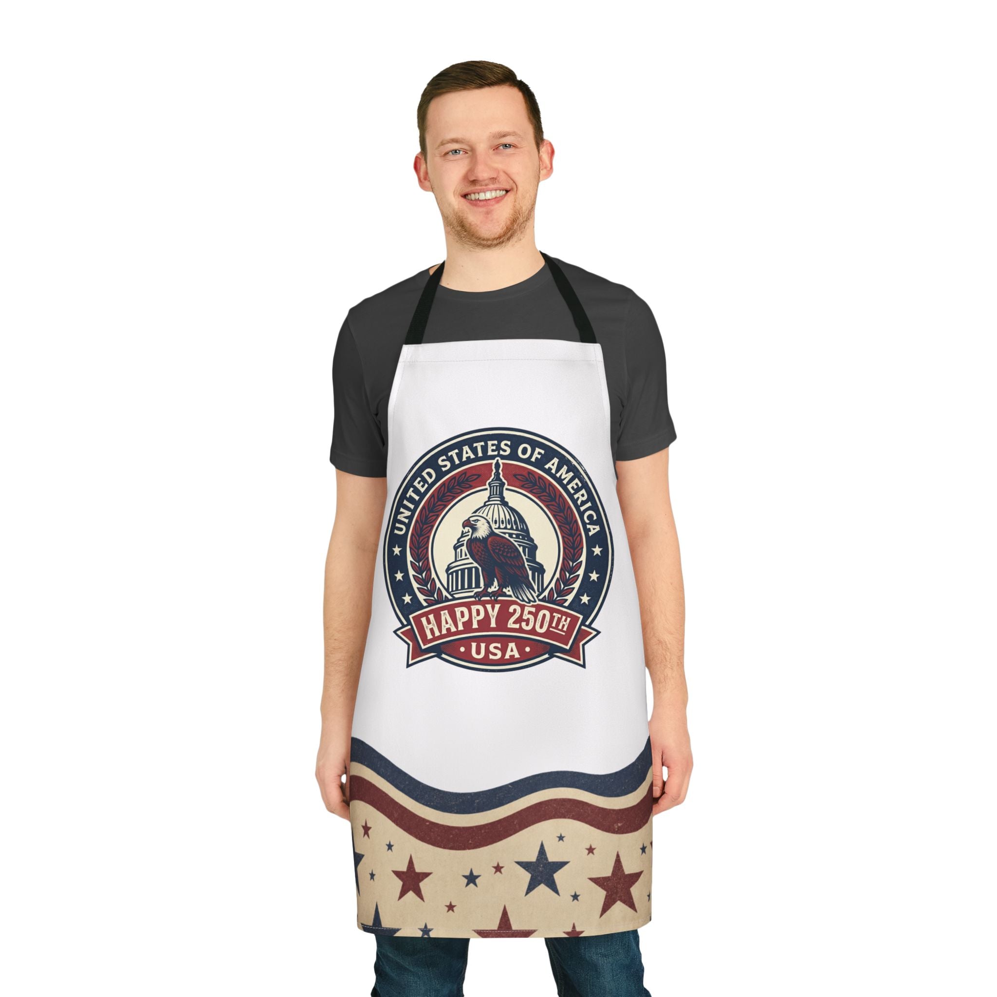 Patriotic USA 250th Anniversary Apron — Stars & Stripes Cooking Apron