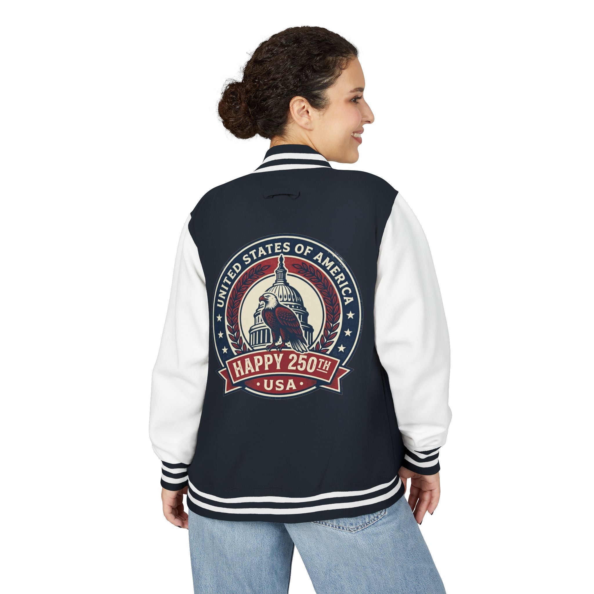 Letterman Jacket — USA Happy 250th Vintage Capitol Design
