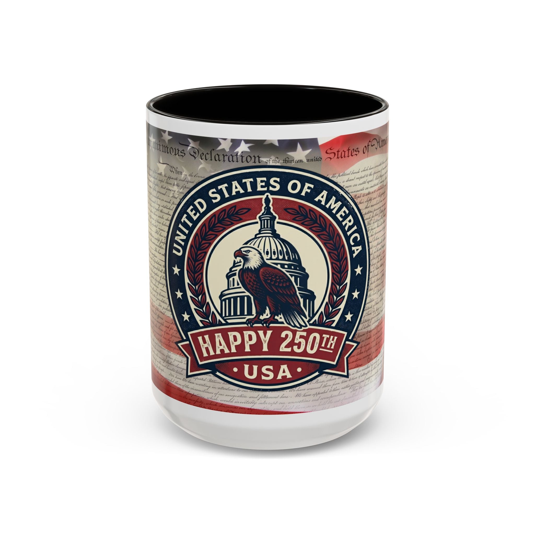 Patriotic USA 250th Anniversary Mug — Eagle & Capitol 11oz/15oz