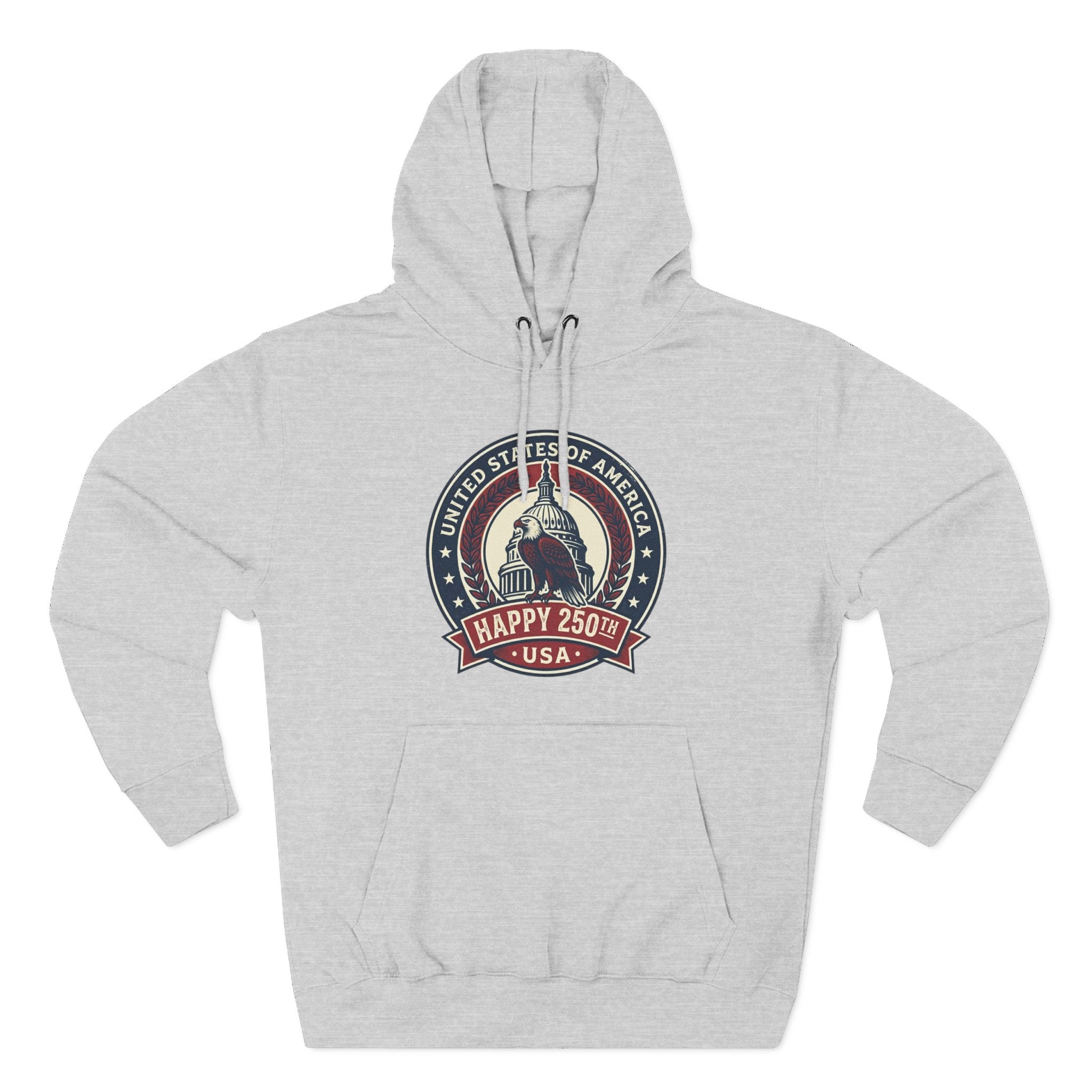Hoodie - Vintage Statue of Liberty 'Happy 250th USA' Patriotic Graphic Pullover