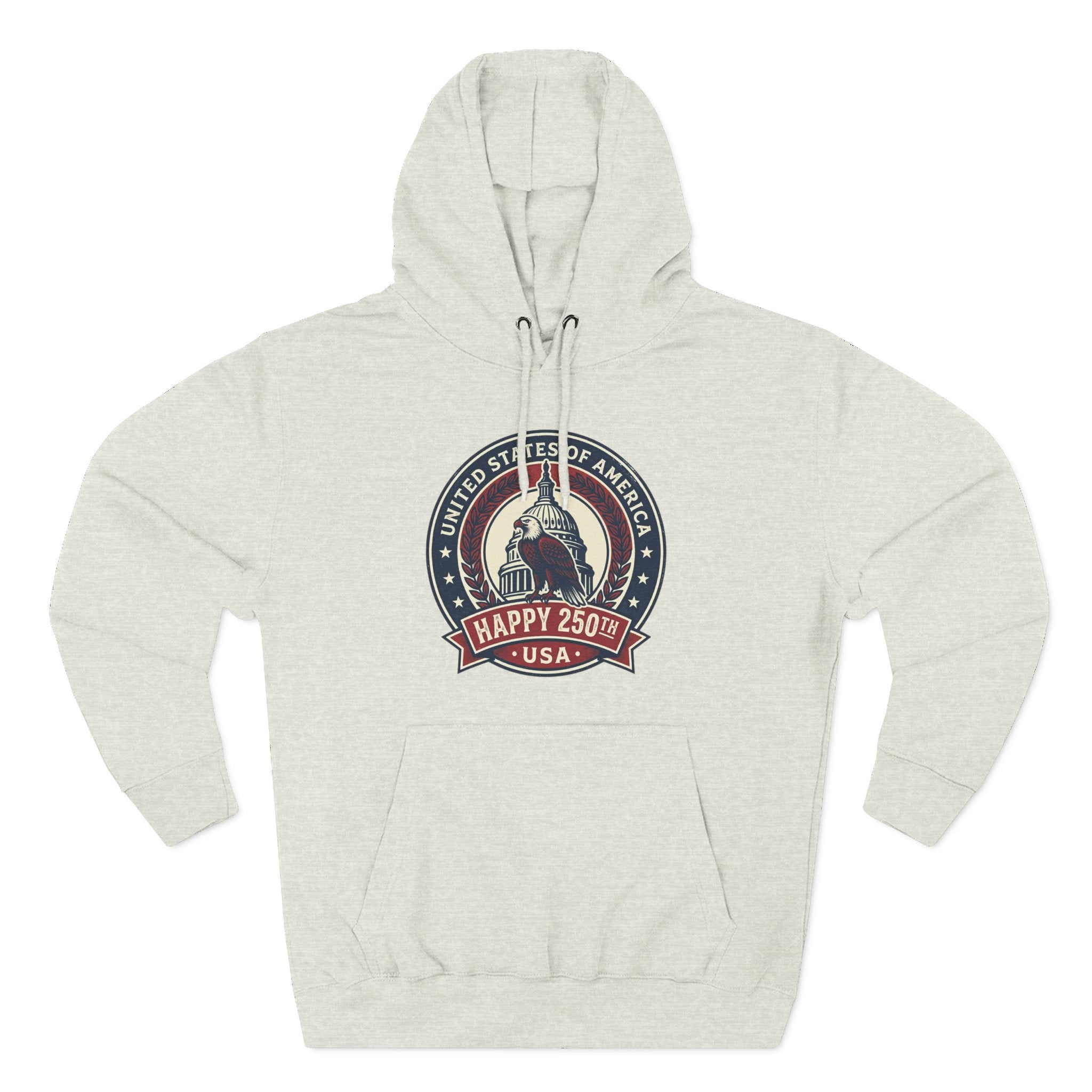 Hoodie - Vintage Statue of Liberty 'Happy 250th USA' Patriotic Graphic Pullover