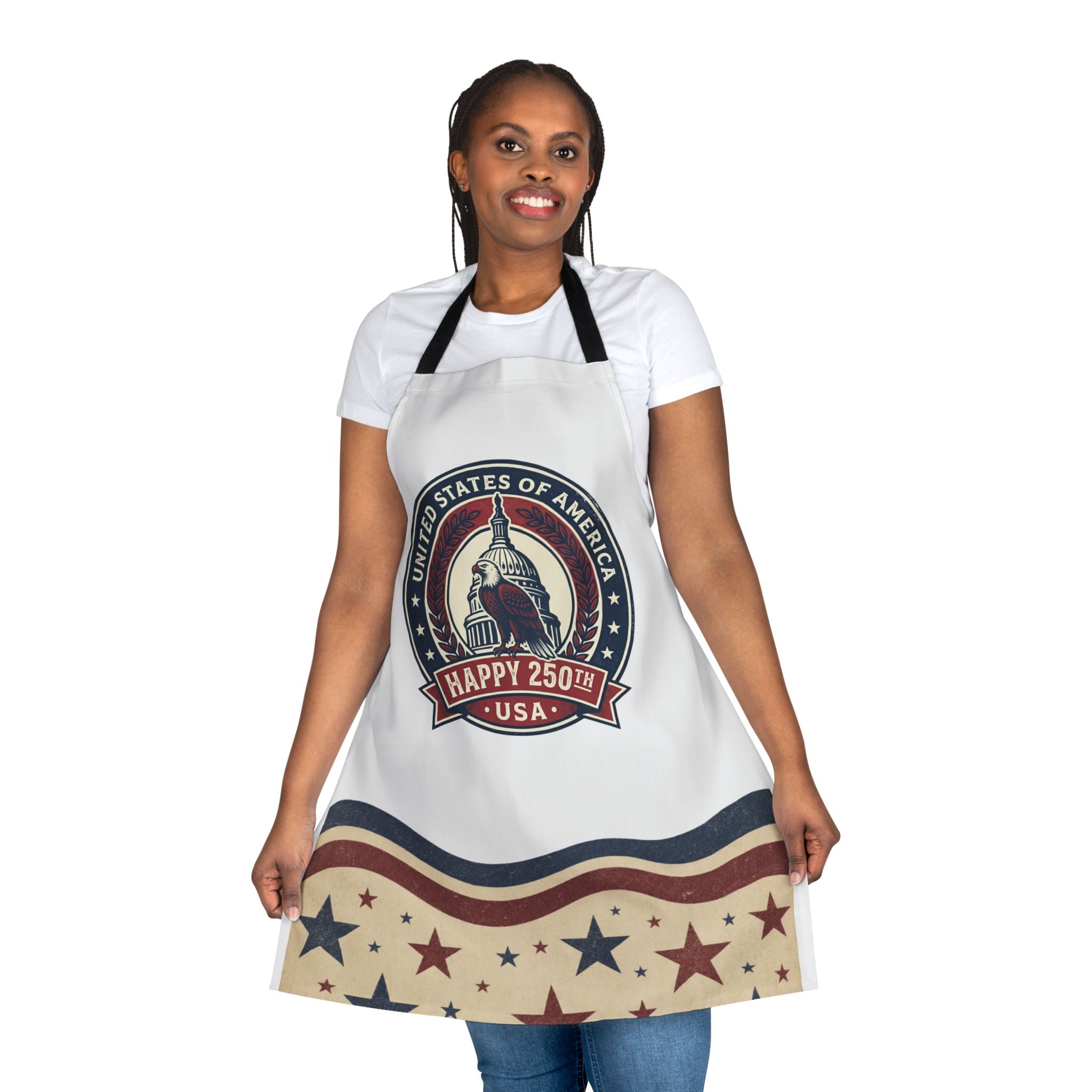 Patriotic USA 250th Anniversary Apron — Stars & Stripes Cooking Apron
