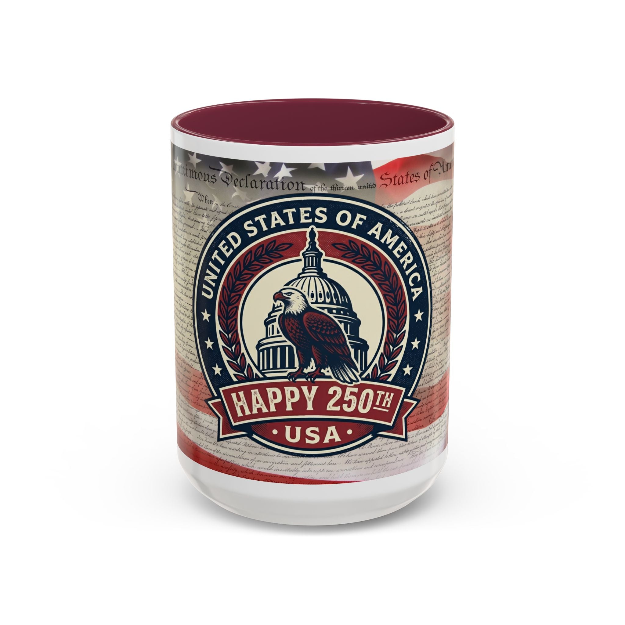 Patriotic USA 250th Anniversary Mug — Eagle & Capitol 11oz/15oz