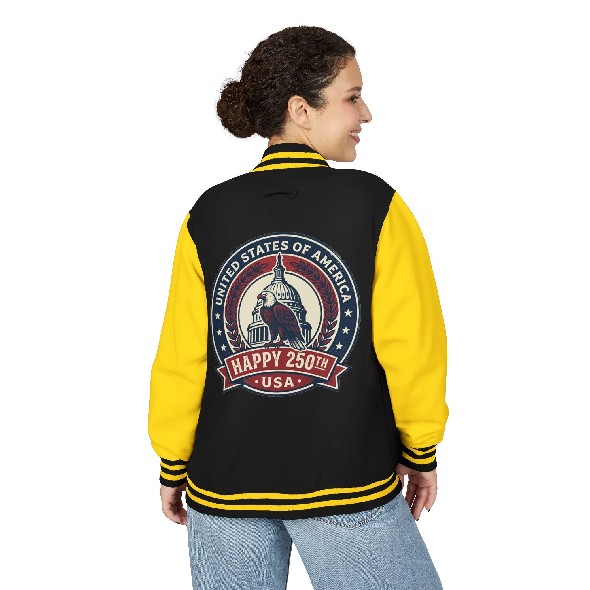 Letterman Jacket — USA Happy 250th Vintage Capitol Design