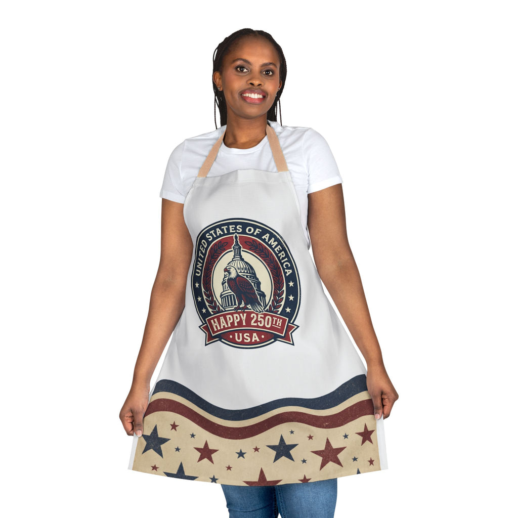 Patriotic USA 250th Anniversary Apron — Stars & Stripes Cooking Apron