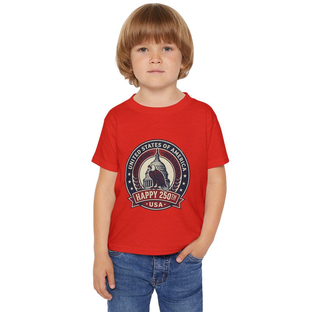 Toddler T-Shirt — "Happy 250th USA" Vintage Capitol Emblem