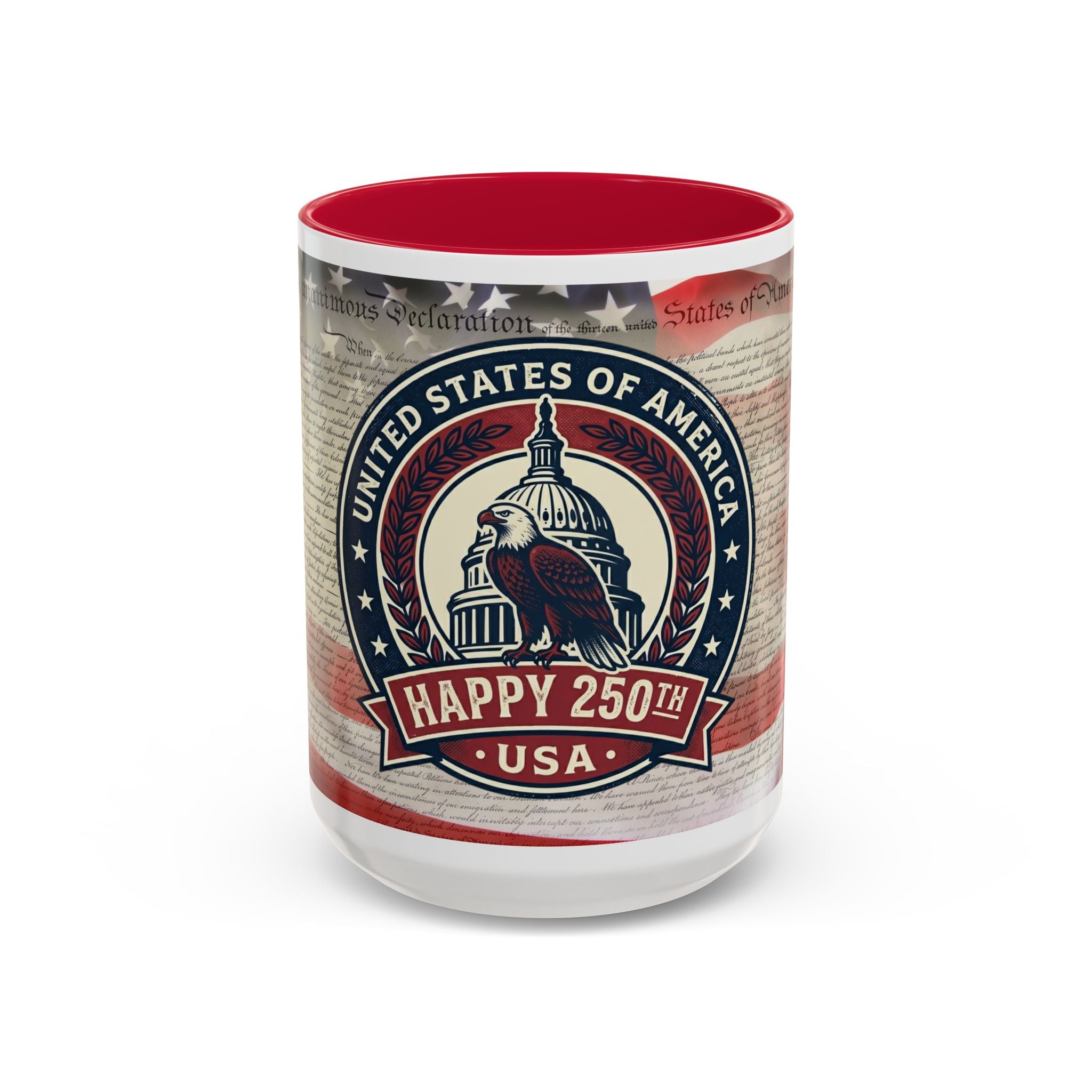 Patriotic USA 250th Anniversary Mug — Eagle & Capitol 11oz/15oz