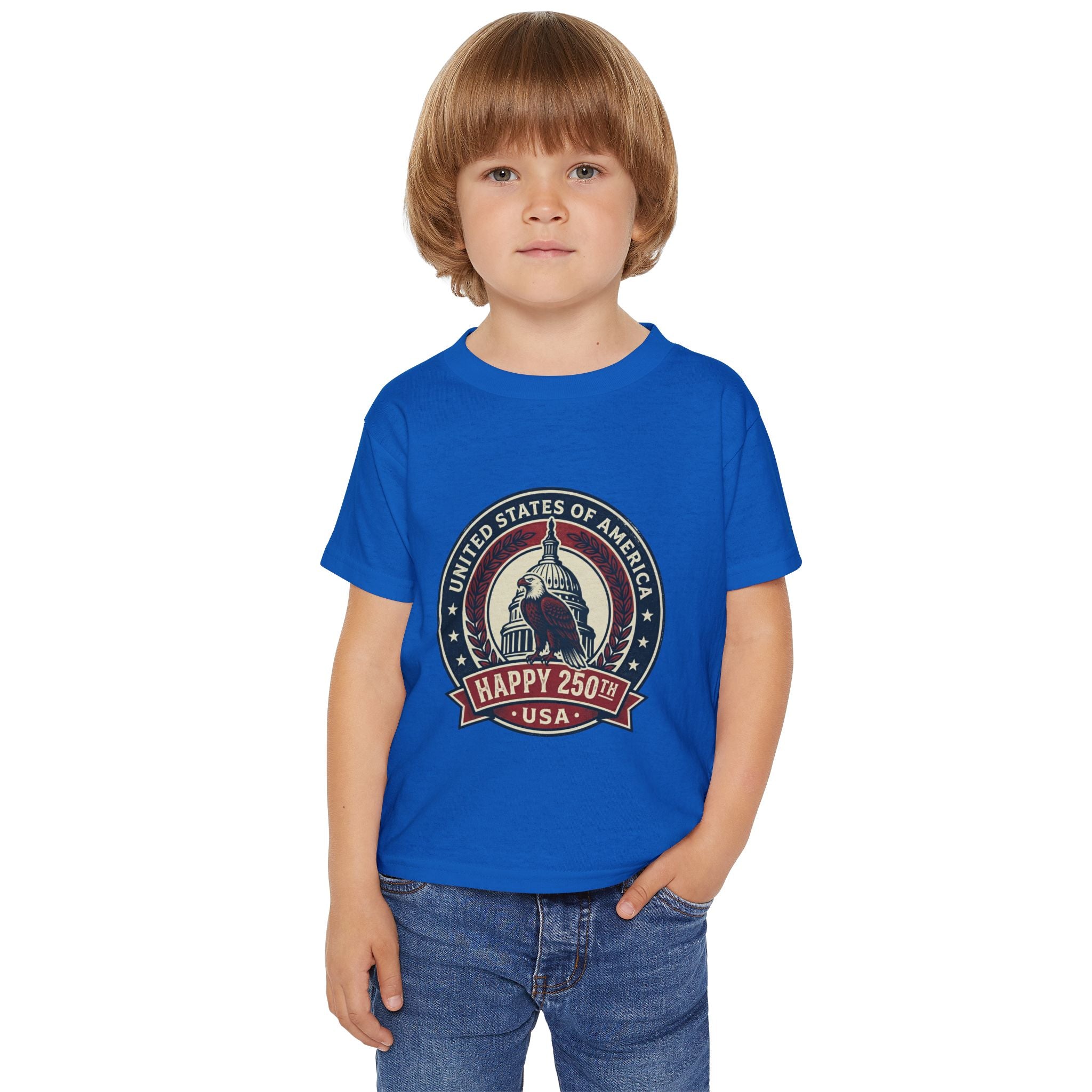 Toddler T-Shirt — "Happy 250th USA" Vintage Capitol Emblem