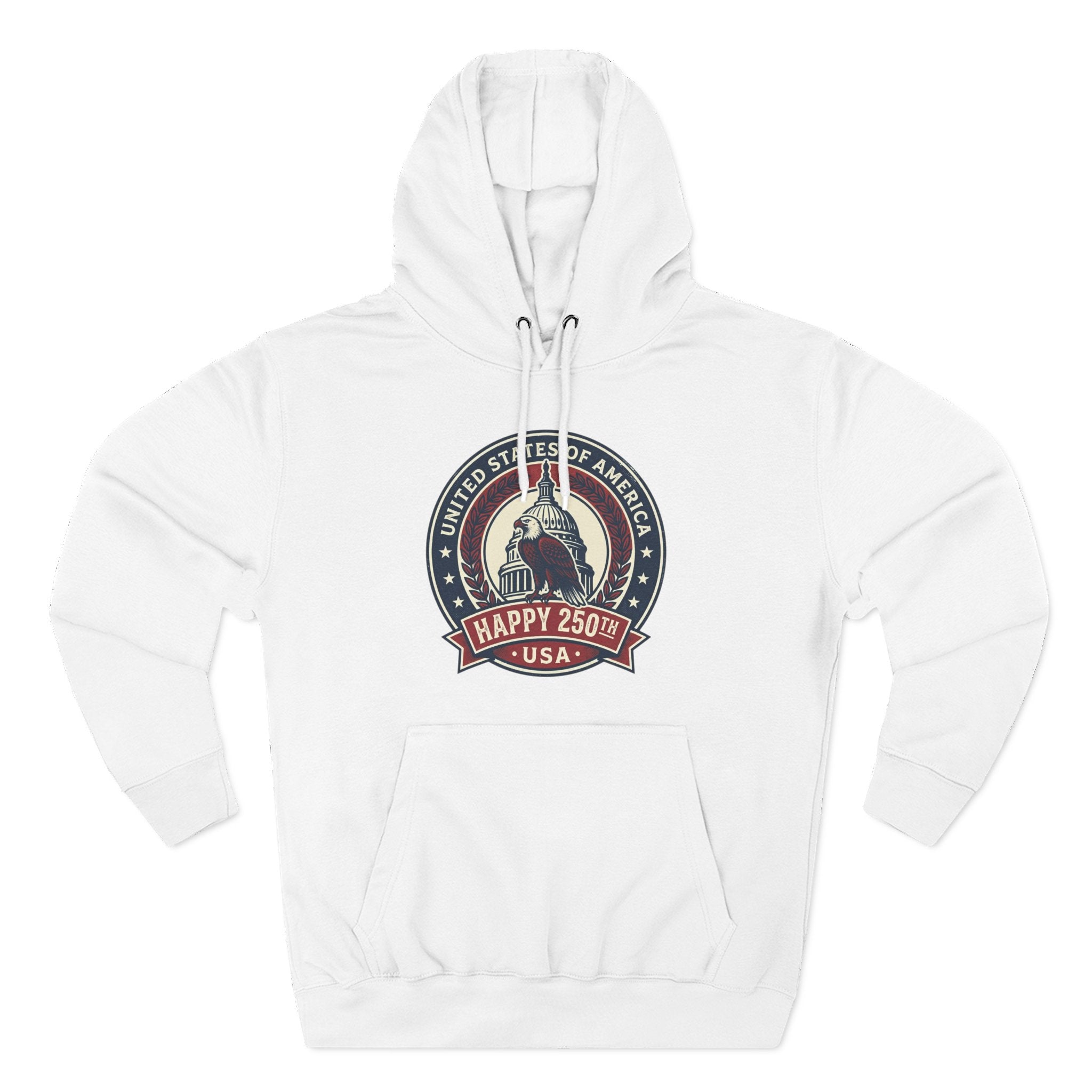 Hoodie - Vintage Statue of Liberty 'Happy 250th USA' Patriotic Graphic Pullover