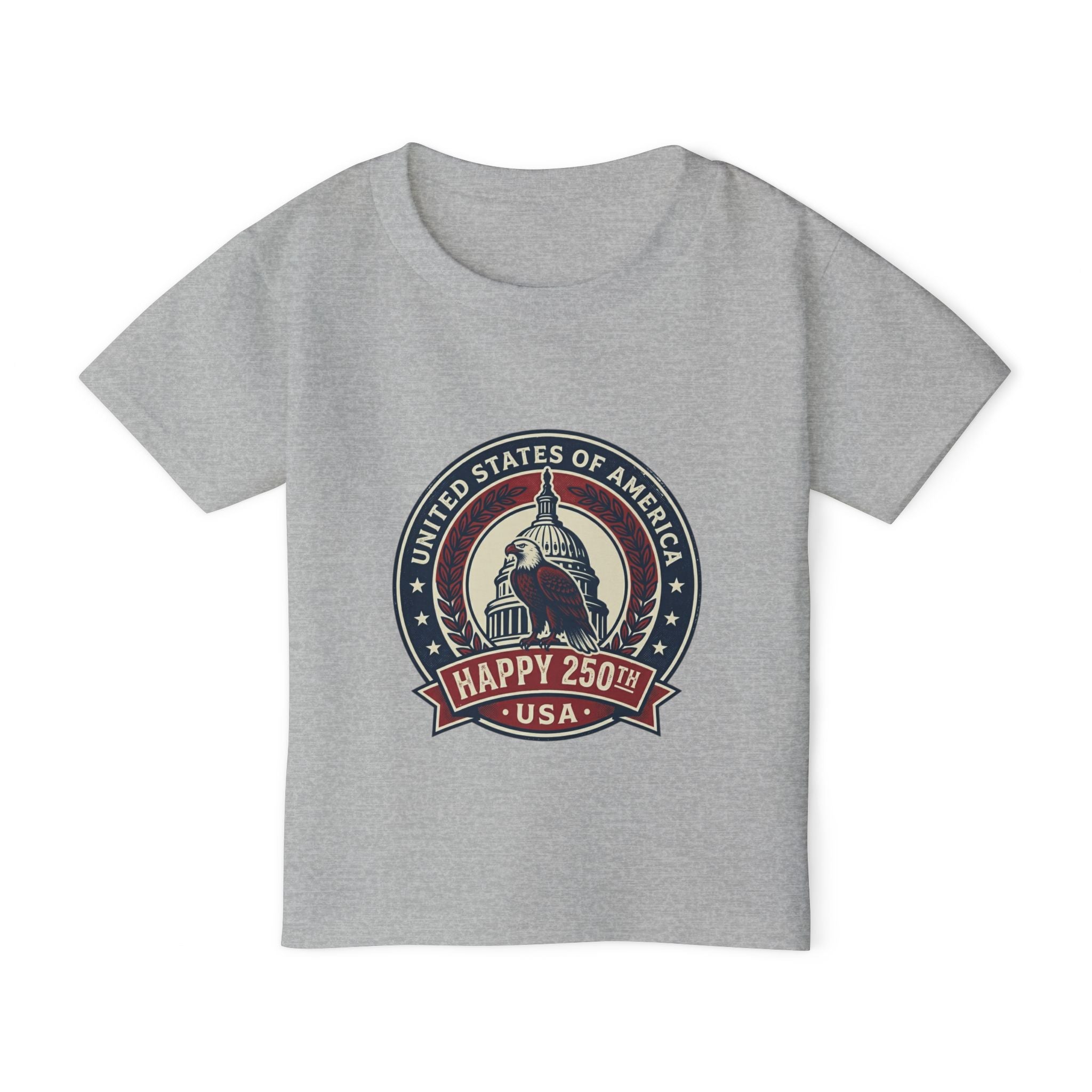 Toddler T-Shirt — "Happy 250th USA" Vintage Capitol Emblem