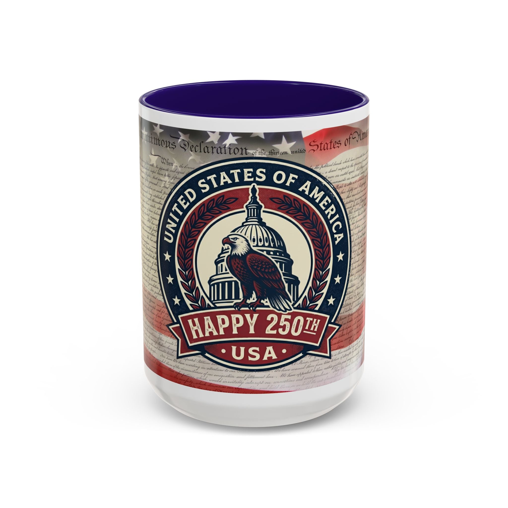 Patriotic USA 250th Anniversary Mug — Eagle & Capitol 11oz/15oz