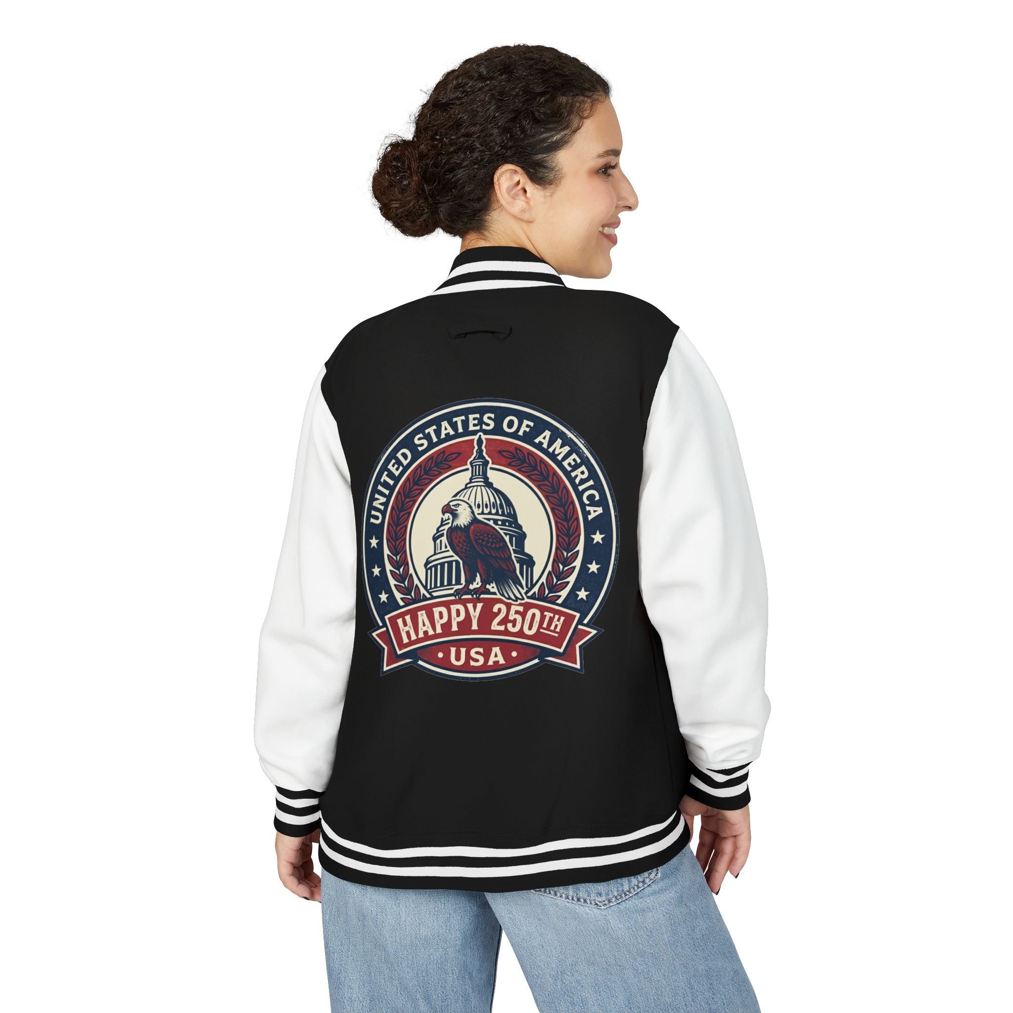 Letterman Jacket — USA Happy 250th Vintage Capitol Design