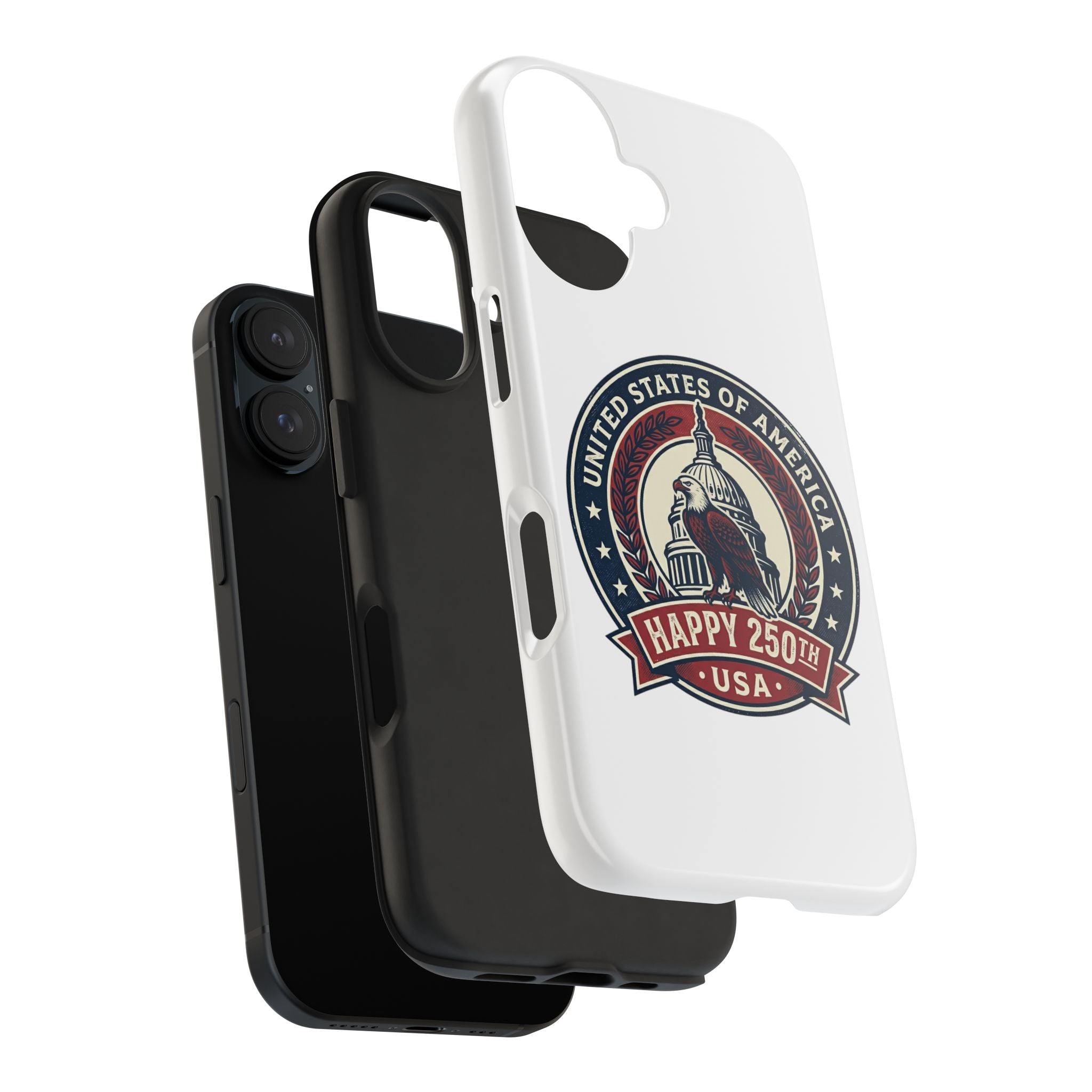 Patriotic USA Tough Phone Case — "Happy 250th" Eagle Capitol Design