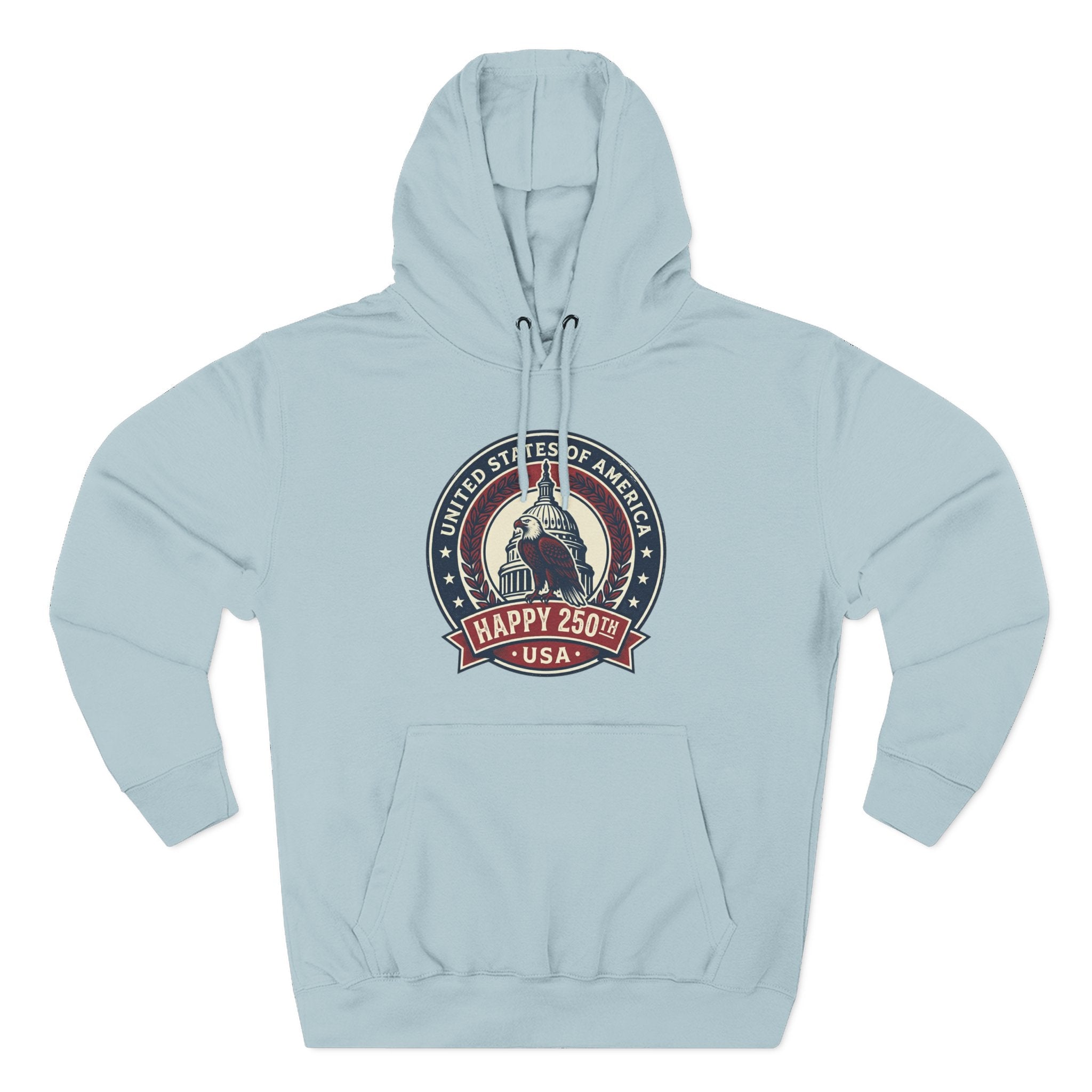 Hoodie - Vintage Statue of Liberty 'Happy 250th USA' Patriotic Graphic Pullover