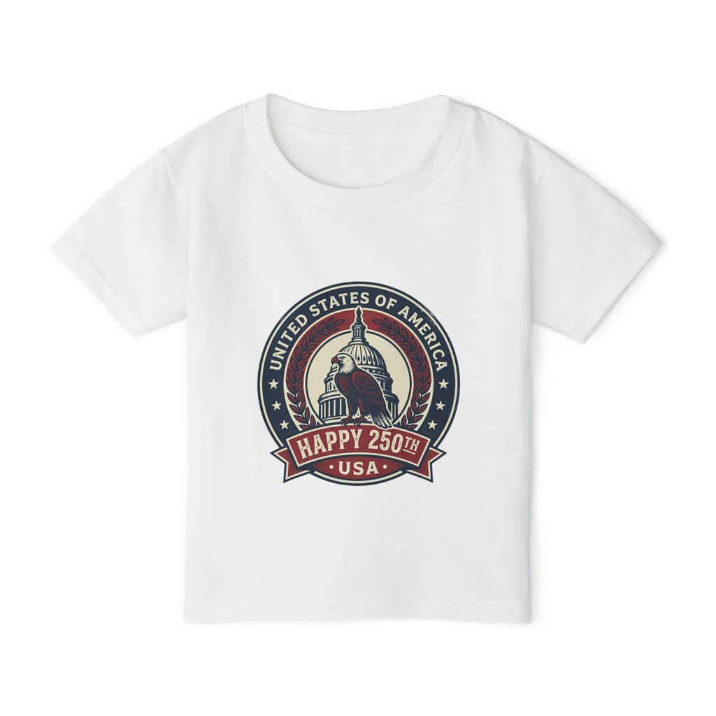 Toddler T-Shirt — "Happy 250th USA" Vintage Capitol Emblem