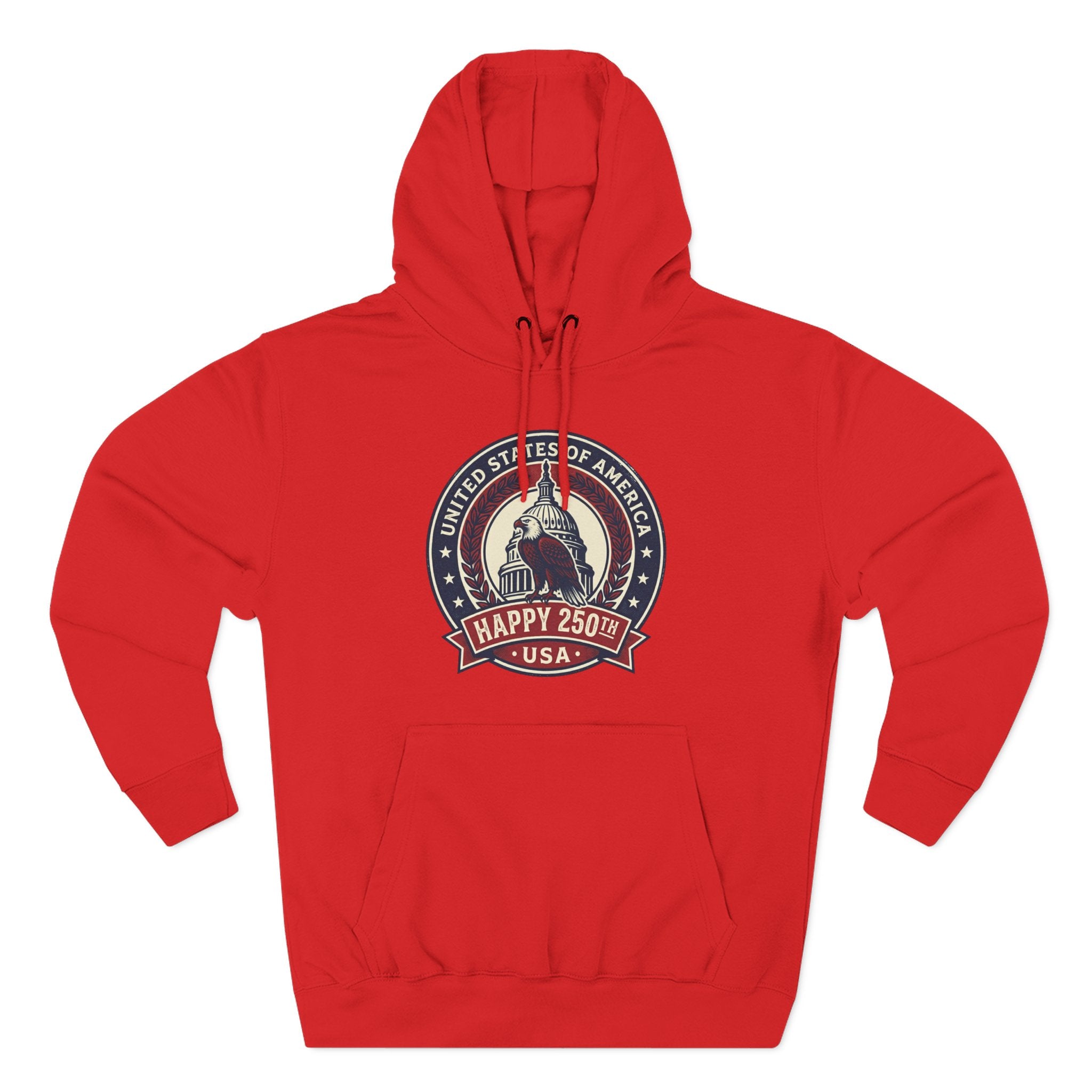 Hoodie - Vintage Statue of Liberty 'Happy 250th USA' Patriotic Graphic Pullover