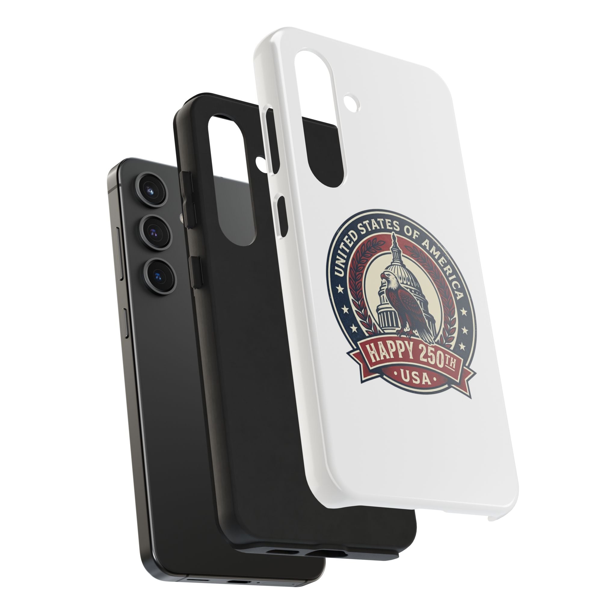Patriotic USA Tough Phone Case — "Happy 250th" Eagle Capitol Design